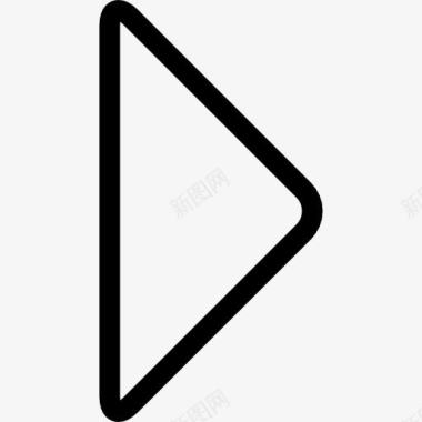 右箭头的三角形轮廓图标图标