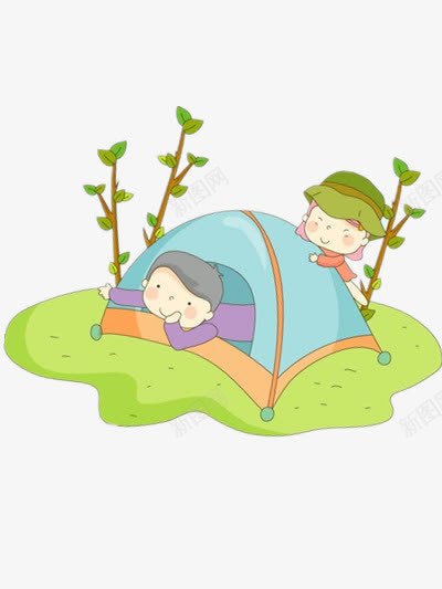 帐篷里的小男孩png免抠素材_新图网 https://ixintu.com 卡通 图片 帐篷 素材