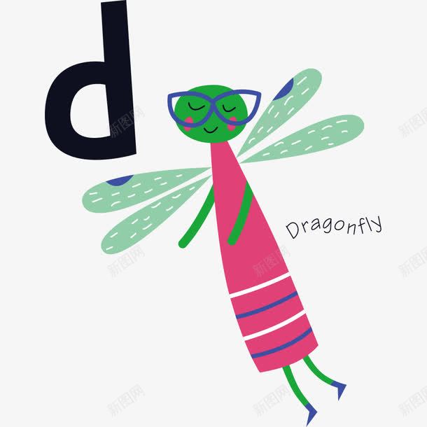 卡通英文字母联想记忆法png免抠素材_新图网 https://ixintu.com dragonfly 卡通 联想 英文字母 记忆