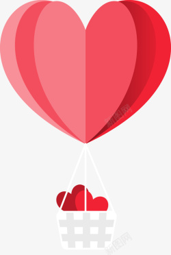 热气情人节热气球矢量图高清图片
