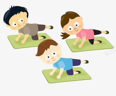 一家人在家里做瑜伽png免抠素材_新图网 https://ixintu.com 亲子 健身 锻炼