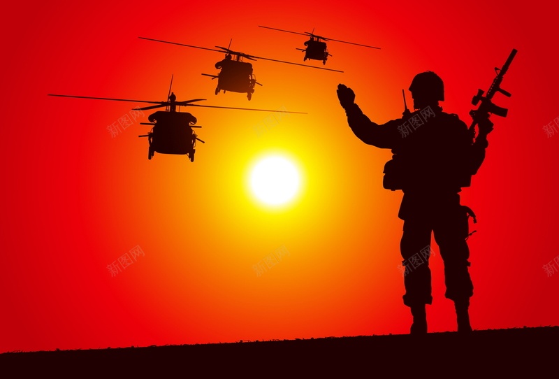 战争矢量图ai设计背景_新图网 https://ixintu.com 战争 战士 直升机 红色 飞机 矢量图