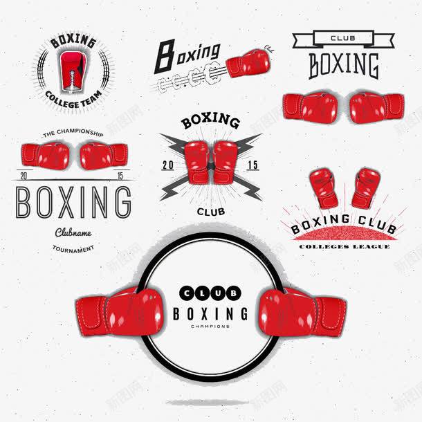 红色拳击手套运动标签png免抠素材_新图网 https://ixintu.com 健身房锻炼标贴 健身运动 锻炼标签