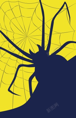 蜘蛛免扣PNG图黄色蜘蛛网背景矢量图高清图片