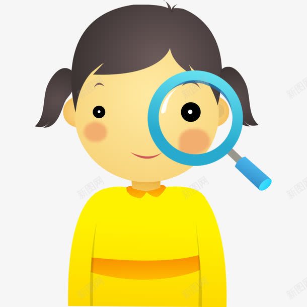 测视力小女孩png免抠素材_新图网 https://ixintu.com 卡通验光 图案 小女孩 测视力