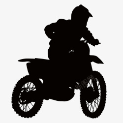 一辆摩托摩托车手剪影高清图片