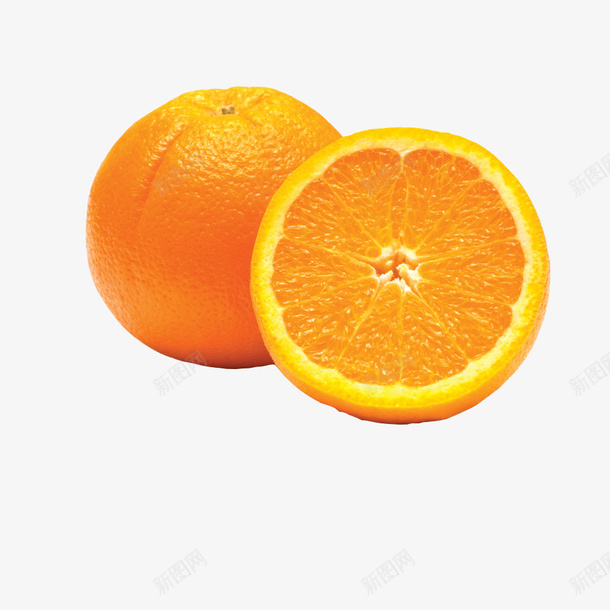 两个橙子png免抠素材_新图网 https://ixintu.com 半个橙子 橙子 水果 黄色的橙子
