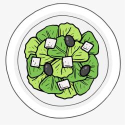 扁平化白菜手绘蔬菜白菜元素高清图片