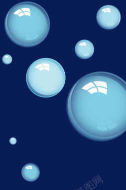 蓝色立体光球创意几何海报封面背景矢量图背景
