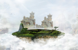 仙境开心中国风仙境宣传海报背景高清图片