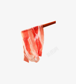 澳洲肥牛牛肉卷筷子夹起来的肥牛高清图片