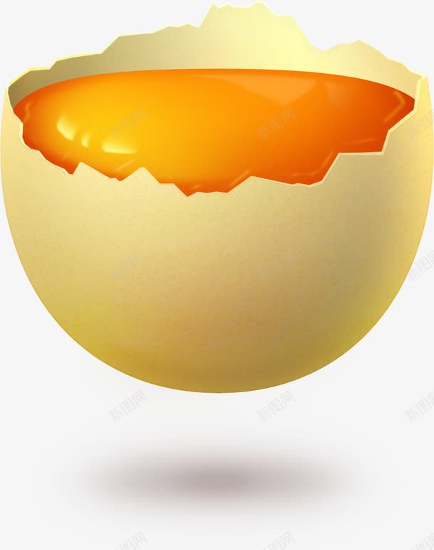 鸡蛋壳png免抠素材_新图网 https://ixintu.com 半个鸡蛋 鸡蛋 黄色