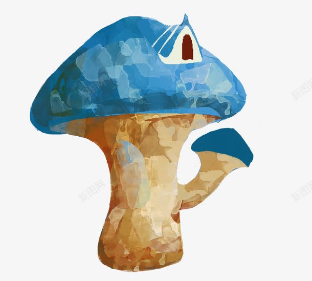 蓝色魔幻蘑菇小屋卡通手绘png免抠素材_新图网 https://ixintu.com 卡通小屋 卡通蓝色 卡通蘑菇 蓝色 蓝色卡通 蘑菇 蘑菇卡通 蘑菇小屋