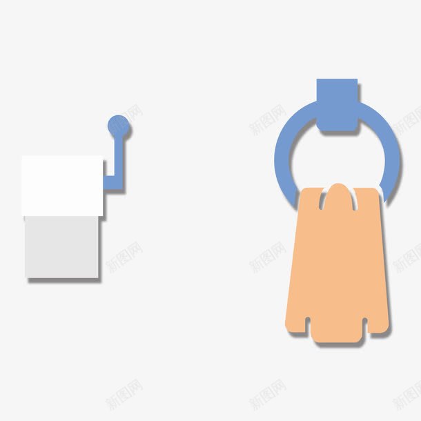 蓝色系浴室矢量图ai免抠素材_新图网 https://ixintu.com 平面设计 毛巾 浴室 蓝色 蓝色系浴室设计 装饰图案 设计 矢量图