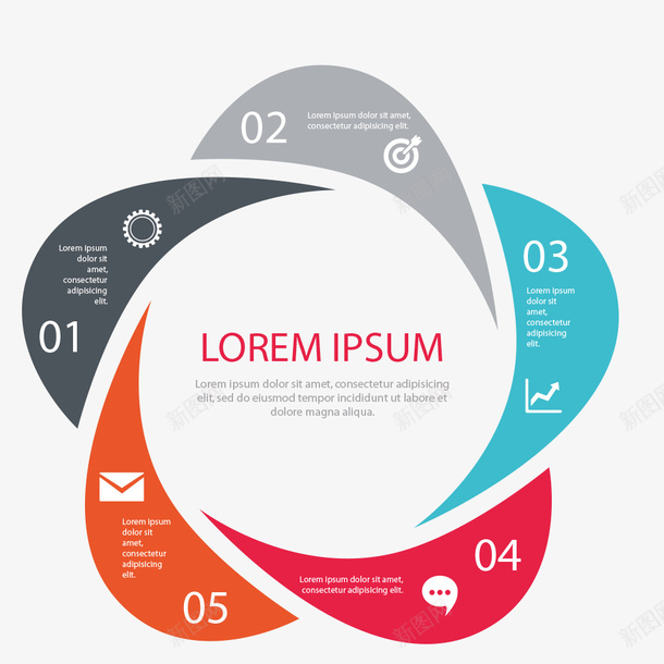 5瓣花形商务信息矢量图ai免抠素材_新图网 https://ixintu.com 5瓣花形 ppt元素 商务信息 矢量图