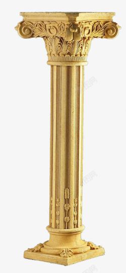 金色雕花柱子素材
