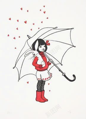 女孩png免抠素材_新图网 https://ixintu.com 下雨 免抠 免抠素材 免费 免费下载 卡通女孩 小姑娘 心形雨滴 手绘女孩 撑伞的女孩 装饰 躲雨