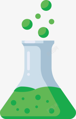 绿色烧瓶一个装着实验药水的烧瓶矢量图高清图片