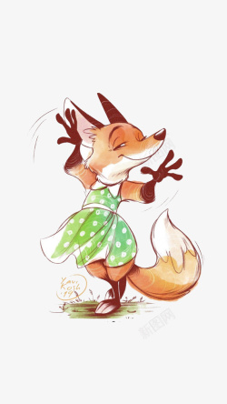 开心小狐狸欢乐跳舞的小狐狸高清图片