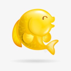 金色卡通小鱼免费素材
