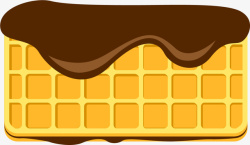 黄色卡通巧克力松饼素材