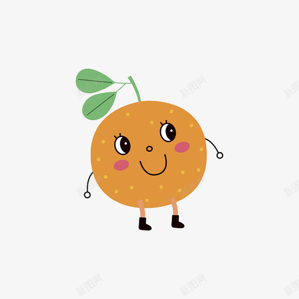 手绘可爱的橙子图png免抠素材_新图网 https://ixintu.com 卡通手绘 叶子 呆萌 果子 果实 橙子 水彩 绿叶 食物