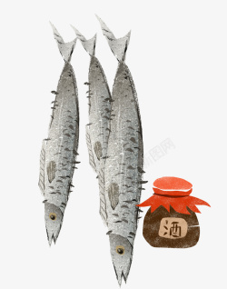 连年有鱼手绘中国菜连年有鱼高清图片