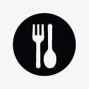 EAT晚餐吃叉单调餐厅勺子brightmix图标高清图片