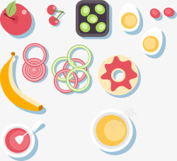 多彩的果酱甜甜圈卡通食品装饰图案高清图片