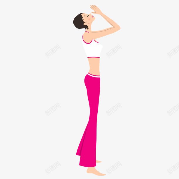 手绘瑜伽女孩png免抠素材_新图网 https://ixintu.com 健身 减肥 塑形 瑜伽 瑜伽女 肌肉女