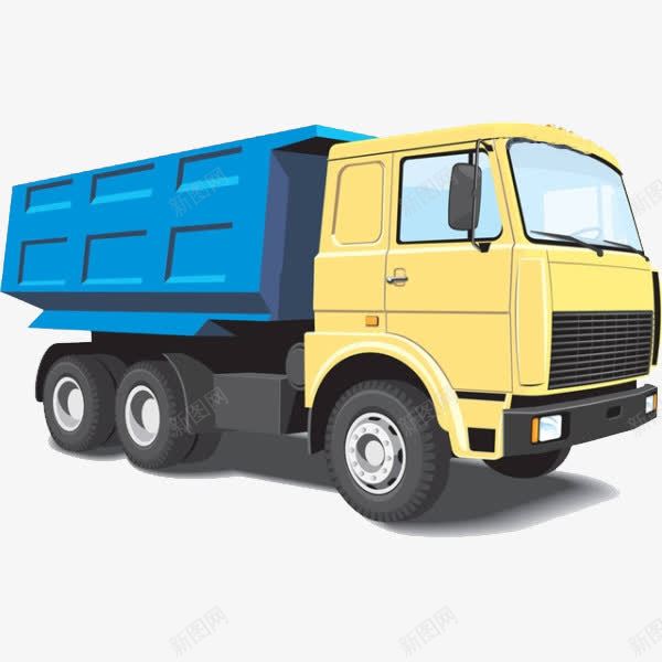 一辆卡车png免抠素材_新图网 https://ixintu.com 卡通 手绘 简笔 翻斗车 蓝色的 重汽 黄色的