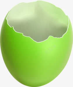 破损蛋壳绿色简约蛋壳高清图片