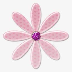 紫色砖石耳环手绘粉色花高清图片
