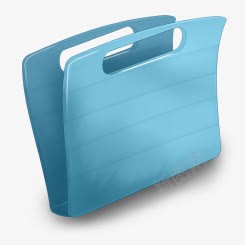 蓝色手提式文件夹图标图标