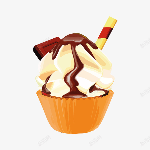 手绘巧克力冰淇淋图案矢量图ai免抠素材_新图网 https://ixintu.com 图案 巧克力冰淇淋 手绘 矢量图