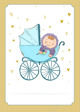 婴儿车婴幼儿用品海报背景矢量图背景