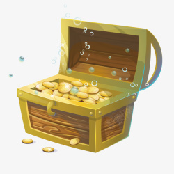 黄金币游戏箱子矢量图素材