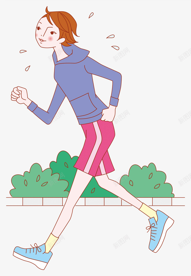 健身的女人png免抠素材_新图网 https://ixintu.com 健身 卡通 女人 插图 晨练 红色 跑步 运动