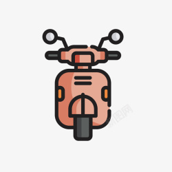 卡通电动摩托车矢量图素材