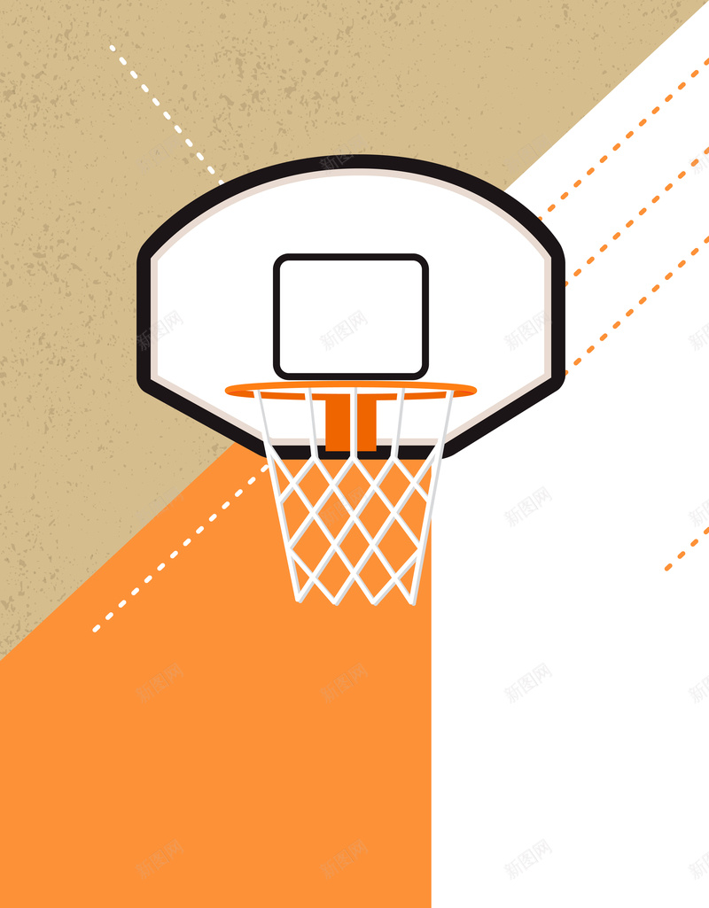 篮球社宣传海报矢量图ai设计背景_新图网 https://ixintu.com 几何 开心 扁平 活力 渐变 狂欢 篮球 篮球框 矢量图
