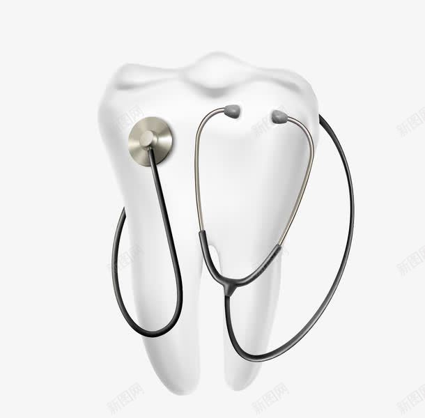 听诊器牙齿png免抠素材_新图网 https://ixintu.com 一颗牙齿 听诊器 牙膏海报 牙齿