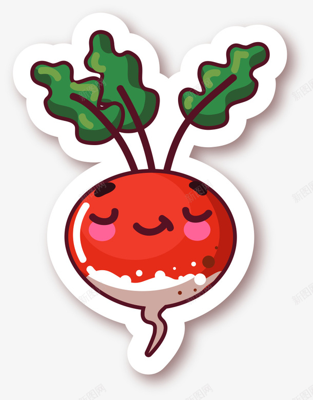 卡通水萝卜png免抠素材_新图网 https://ixintu.com png图形 png装饰 卡通 彩色 植物 水萝卜 蔬菜 装饰