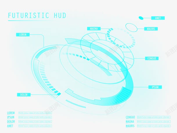 蓝色科技转轮png免抠素材_新图网 https://ixintu.com 光效 光效背景 科技光效 科技转轮 蓝色科技