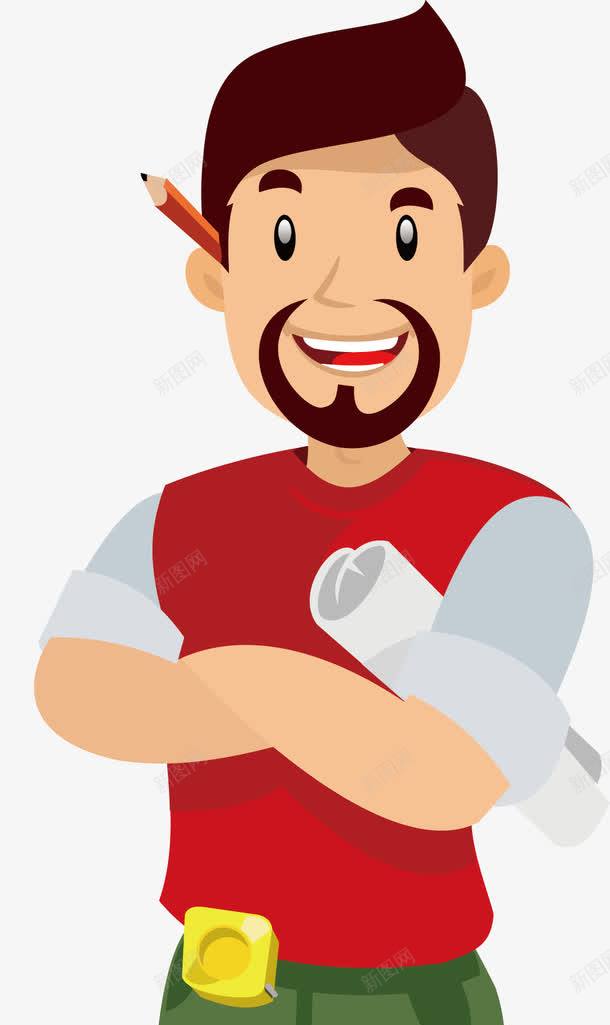 工程师png免抠素材_新图网 https://ixintu.com 卡通人物 建筑 男性 职业人物