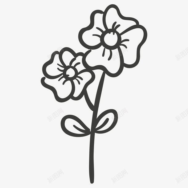 手绘简笔花朵图标png_新图网 https://ixintu.com 手绘 手绘简笔花朵 手绘简笔花朵PNG 简笔 花儿 花朵 黑色