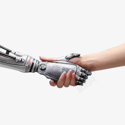 握手图形和机器人握手高清图片