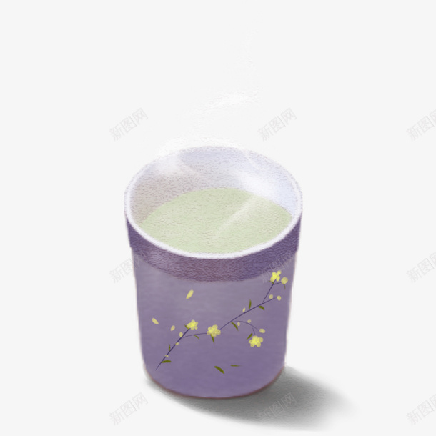 手绘紫色茶杯psd免抠素材_新图网 https://ixintu.com 手绘 紫色 茶杯 装饰