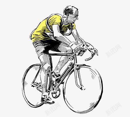 骑自行车png免抠素材_新图网 https://ixintu.com 男人 自行车 速写 骑车 黑白