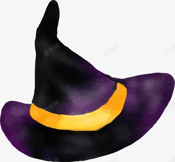 卡通紫色女巫帽png免抠素材_新图网 https://ixintu.com 万圣节 促销标签 可爱 女巫帽 巫师 活动 矢量图案 紫色