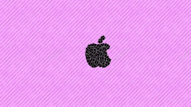 黑色苹果粉色背景背景